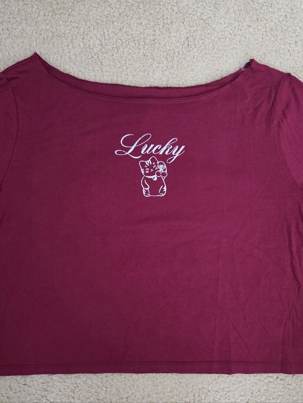 Lucky Cat Off Shoulder Top Womens XL
